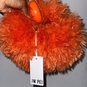 Abacus Faux Fur Mini Top Handle Bag - Orange